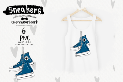 Watercolor Sneakers Graphics Clipart