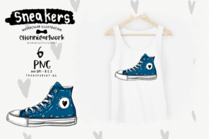 Watercolor Sneakers Graphics Clipart
