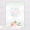 Blush Floral with Lace Birthday Invitation Template