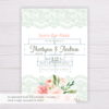 Blush Floral with Lace Save the Date Template
