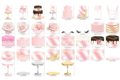 Blush Pink Cakes Clipart