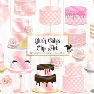 Blush Pink Cakes Clipart