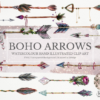 Boho Watercolor Arrows Graphics Clipart