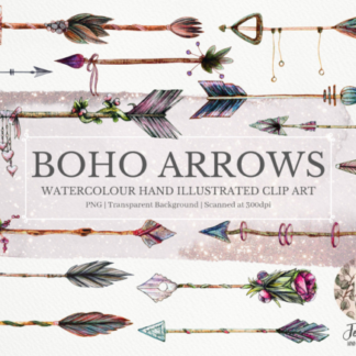 Boho Watercolor Arrows Graphics Clipart