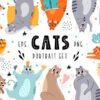 Cats Portrait Set Graphics