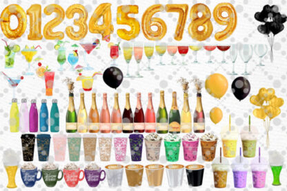 Drinks, Coffee, Wine, Champagne, Smoothies, Milkshake Cliparts