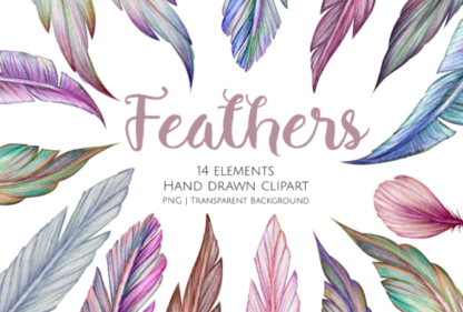 Hand Drawn Feathers Clipart