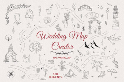 Hand Drawn Wedding Map Graphics Creator