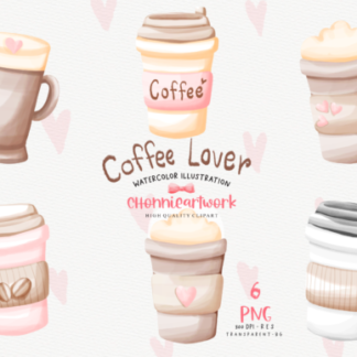 Watercolor Coffee Cup Graphics Clipart