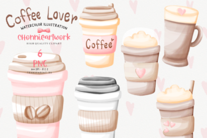 Watercolor Coffee Cup Graphics Clipart