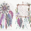 Watercolor Dreamcatcher Clipart Set