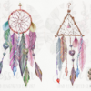 Watercolor Dreamcatcher Clipart Set