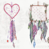 Watercolor Dreamcatcher Clipart Set