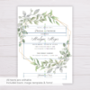 Watercolor Green Leaves Bridal Shower Invitation Template