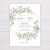 Watercolor Green Leaves Wedding Invitation Template