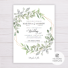 Watercolor Green Leaves Wedding Invitation Template