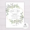 Watercolor Green Leaves Wedding Invitation Template