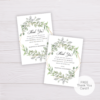 Watercolor Green Leaves Wedding Thank You Card