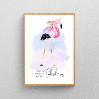 Watercolor Boho Flamingo Graphic Art - It's the First Step that Costs