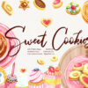 Watercolor Cookies Sweets Graphics Clipart