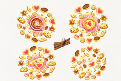 Watercolor Cookies Sweets Graphics Clipart