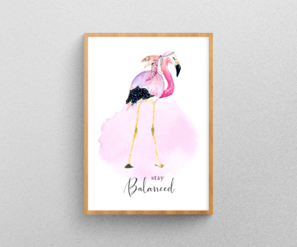 Watercolor Boho Flamingo Graphic, Wall Art, Room Decor Printable Set of 3