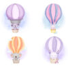Cute Animal Hot Air Balloon Graphics Clipart