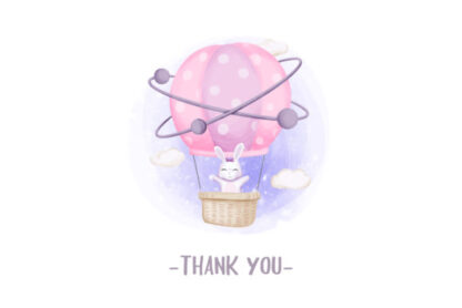 Cute Animal Hot Air Balloon Graphics Clipart