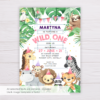 Safari Animals Wild One Invitation Template for Girls - Pink