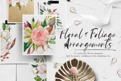 Watercolor Floral & Foliage Graphics Set