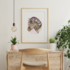 Zebra with Flowers Watercolor Hand Drawn Wall Art Room Decor Graphic