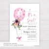 Pink Balloon Baby Shower Invitation Template