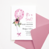 Pink Balloon Baby Shower Invitation Template