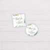 Wedding Invitation Set Template - Favor Tag - Gold and Green Watercolor Eucalyptus Leaves