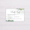 Wedding Invitation Set Template - RSVP Card - Gold and Green Watercolor Eucalyptus Leaves