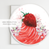 Strawberry Cupcake with Flowers Wall Art