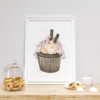 Chocolate Cupcake with Flowers