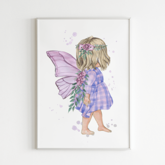 Little Fairy with Pink Flowers