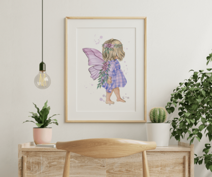 Little Fairy with Pink Flowers