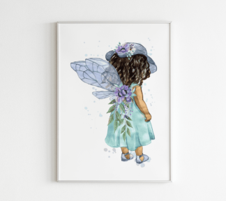 Little Fairy with Purple Flowers