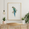 Blue Macaw with Flowers