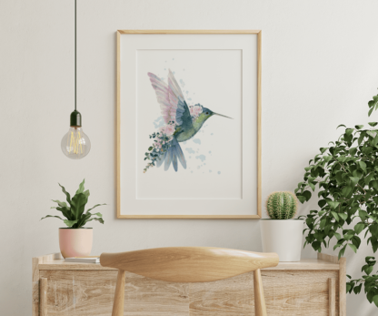 Hummingbird with Flowers