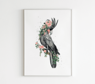 Palm Parrot with Flowers