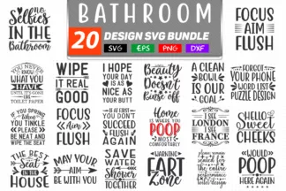 Bathroom Quotes SVG Design Bundle