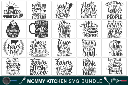 Mommy Kitchen Quotes SVG Design Bundle