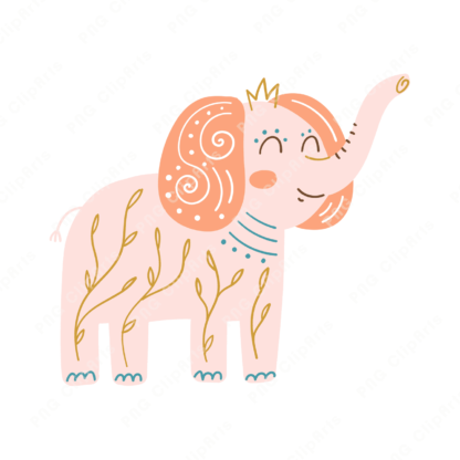 Boho Elephant Clipart