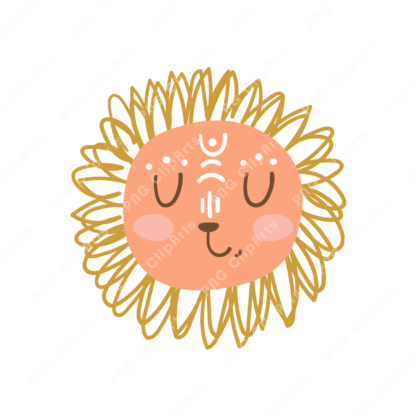 Boho Lion Face Clipart