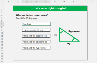 Right Triangle Solver Microsoft Excel Template