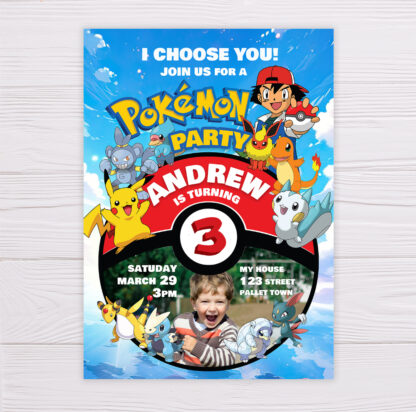 Pokemon Invitation with Picture