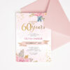 60th Birthday Invitation Template editable in Canva